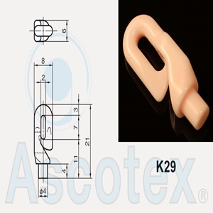 Móc Sứ Ceramic dẫn hướng trung tâm Ascotex Ceramic Centre Hook Guide K29